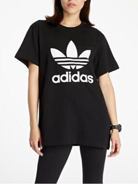 Adidas Boyfriend Tee Black White Short Sleeve Oversized Size Medium‎